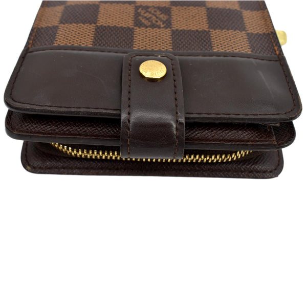 LOUIS VUITTON Bifold Compact Zip Damier Ebene Wallet Brown