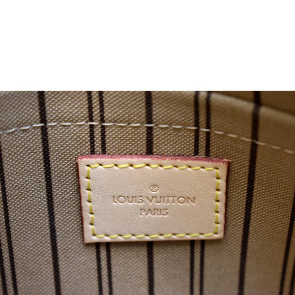 LOUIS VUITTON Neverfull Monogram Canvas Pochette Wristlet Pouch Brown