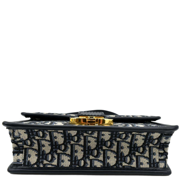 CHRISTIAN DIOR 30 Montaigne Oblique Jacquard Crossbody Bag Blue