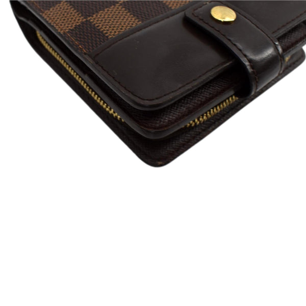 LOUIS VUITTON Bifold Compact Zip Damier Ebene Wallet Brown