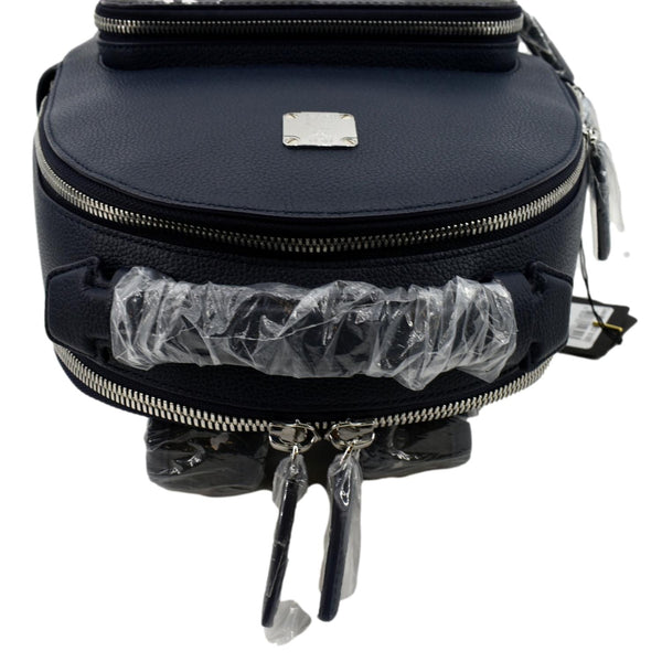 MCM New Camo Stark Floral Visetos Backpack Bag Navy Blue