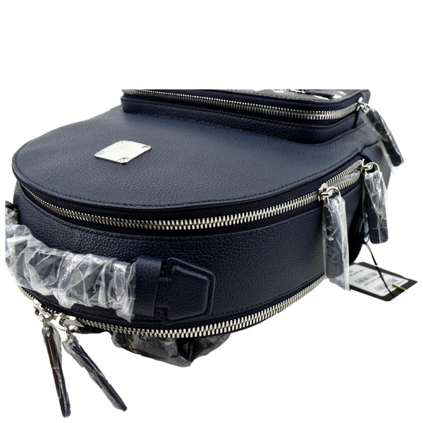 MCM New Camo Stark Floral Visetos Backpack Bag Navy Blue