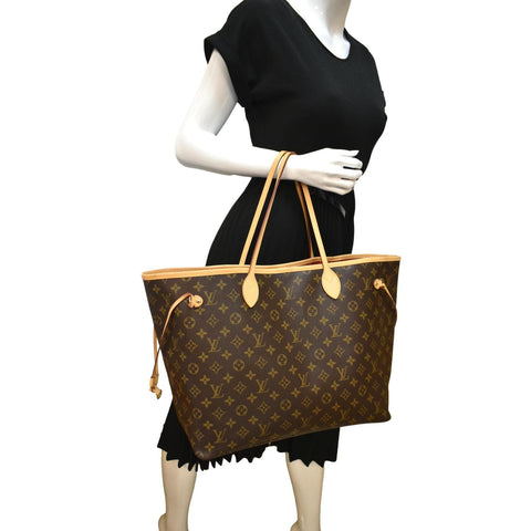 LOUIS VUITTON Neverfull GM Monogram Canvas Tote Bag Brown