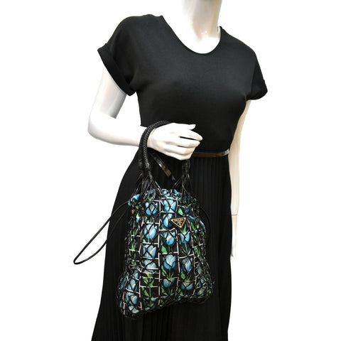 PRADA Rete Fabric Mesh Netted Tote Bag Multicolor