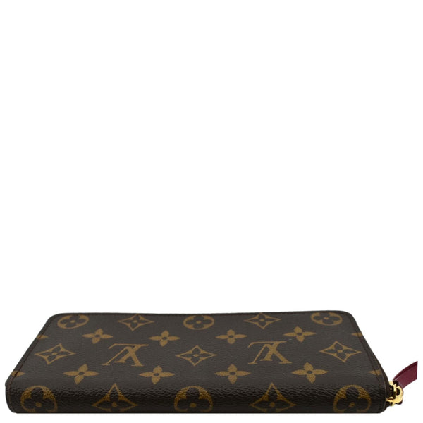 LOUIS VUITTON Clemence Monogram Canvas Zippy Wallet Brown