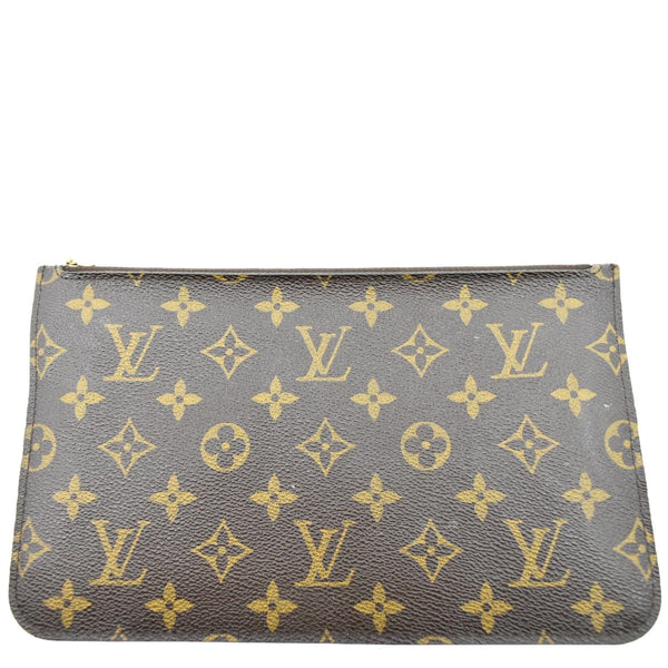 LOUIS VUITTON Neverfull Monogram Canvas Pochette Wristlet Pouch Brown