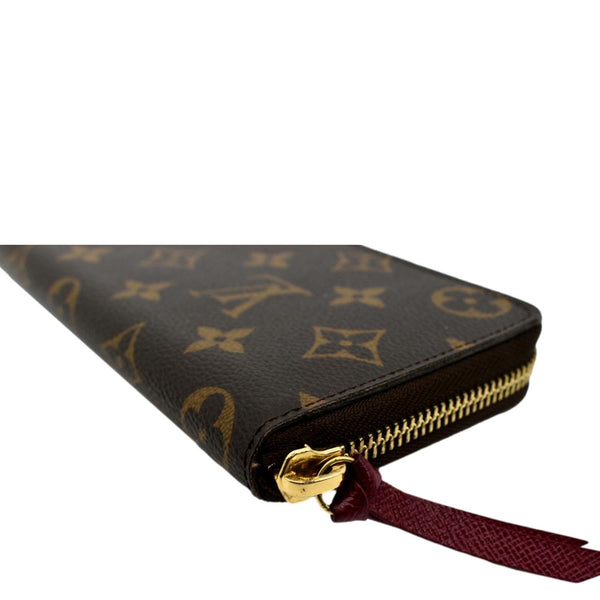 LOUIS VUITTON Clemence Monogram Canvas Zippy Wallet Brown