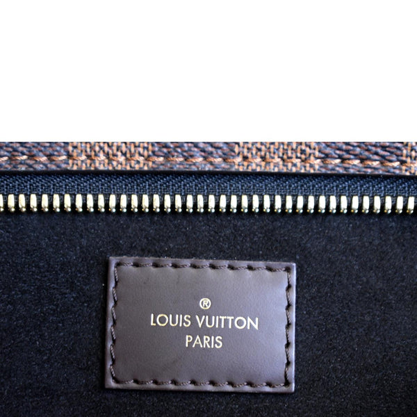 LOUIS VUITTON Jersey Damier Ebene Tote Bag Black