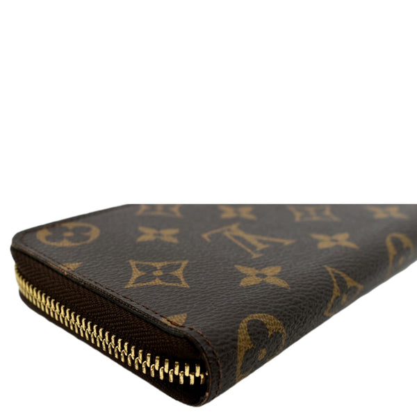 LOUIS VUITTON Clemence Monogram Canvas Zippy Wallet Brown