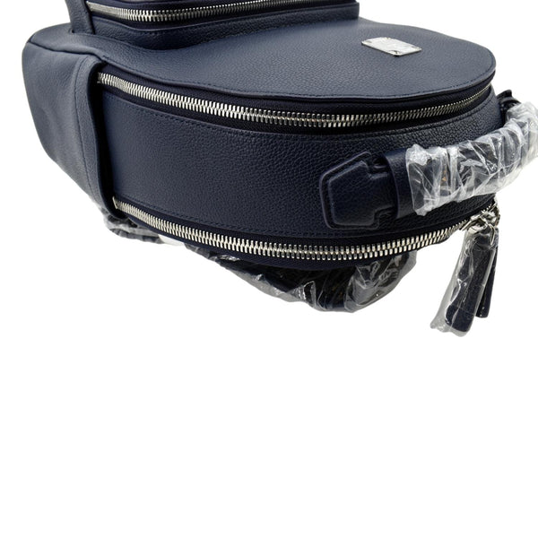 MCM New Camo Stark Floral Visetos Backpack Bag Navy Blue