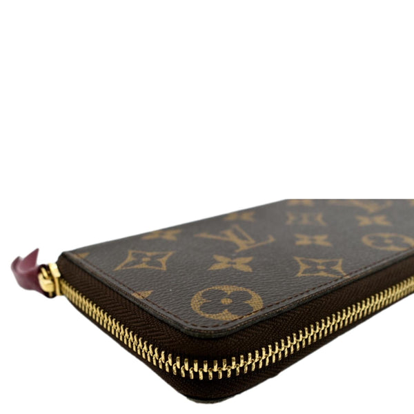 LOUIS VUITTON Clemence Monogram Canvas Zippy Wallet Brown
