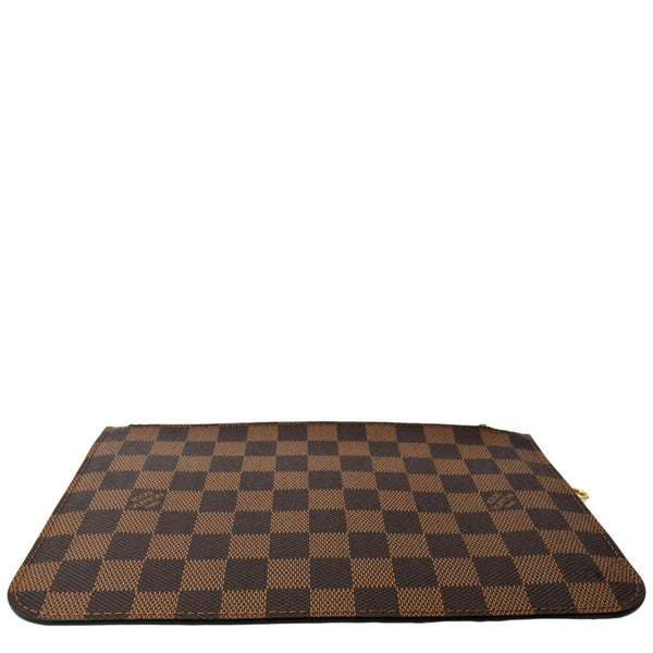 LOUIS VUITTON Neverfull Damier Ebene Pochette Wristlet Pouch Brown