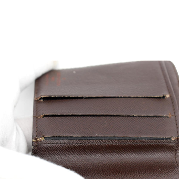 LOUIS VUITTON Bifold Compact Zip Damier Ebene Wallet Brown