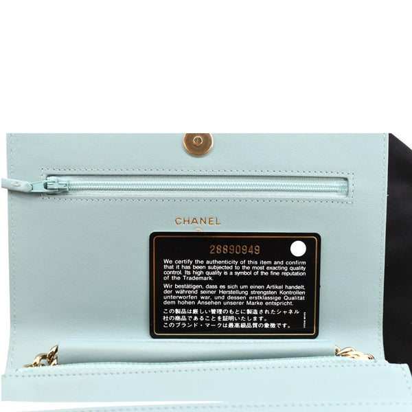 Chanel Boy Woc Caviar Leather Wallet On Clutch Bag - Stamp