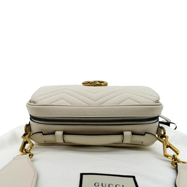 GUCCI Marmont Small Matelasse Leather Top Handle Shoulder Bag White 498100 - Hot Deals