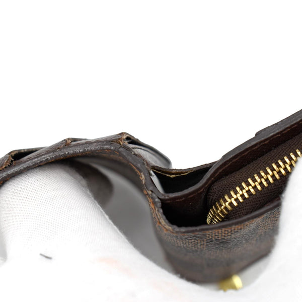 LOUIS VUITTON Bifold Compact Zip Damier Ebene Wallet Brown