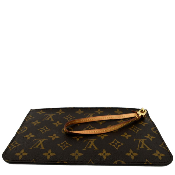 LOUIS VUITTON Neverfull Monogram Canvas Pochette Wristlet Pouch Brown