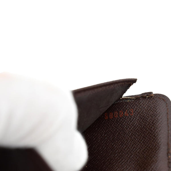 LOUIS VUITTON Bifold Compact Zip Damier Ebene Wallet Brown