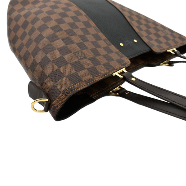 LOUIS VUITTON Jersey Damier Ebene Tote Bag Black