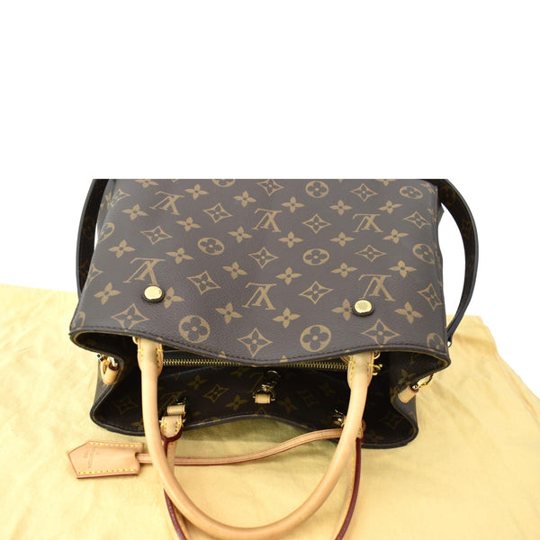 LOUIS VUITTON Montaigne MM Monogram Canvas Shoulder Bag Brown