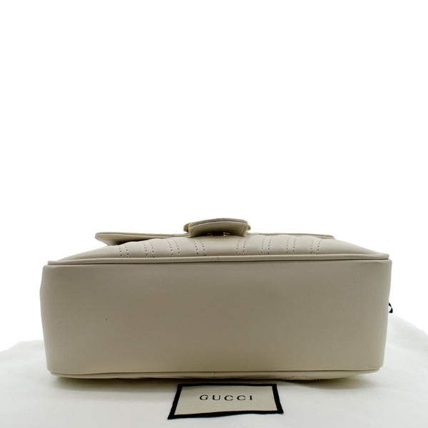 GUCCI Marmont Small Matelasse Leather Top Handle Shoulder Bag White 498100 - Hot Deals