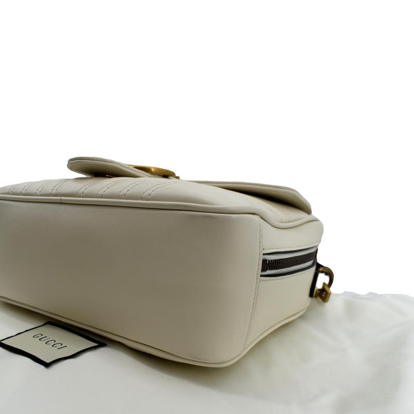 GUCCI Marmont Small Matelasse Leather Top Handle Shoulder Bag White 498100 - Hot Deals
