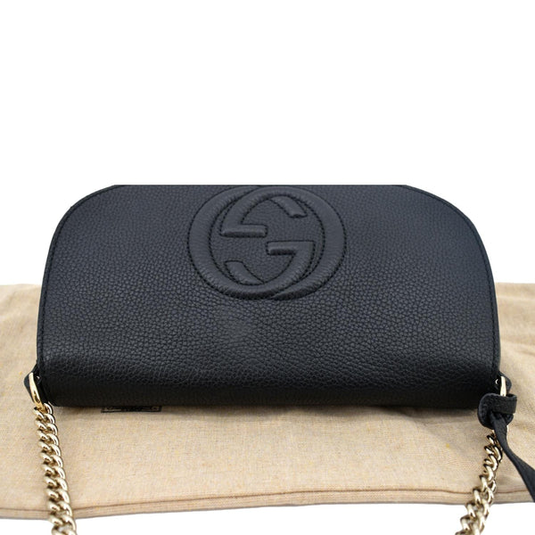 Gucci Soho GG Flap Leather Chain Shoulder Bag - Top