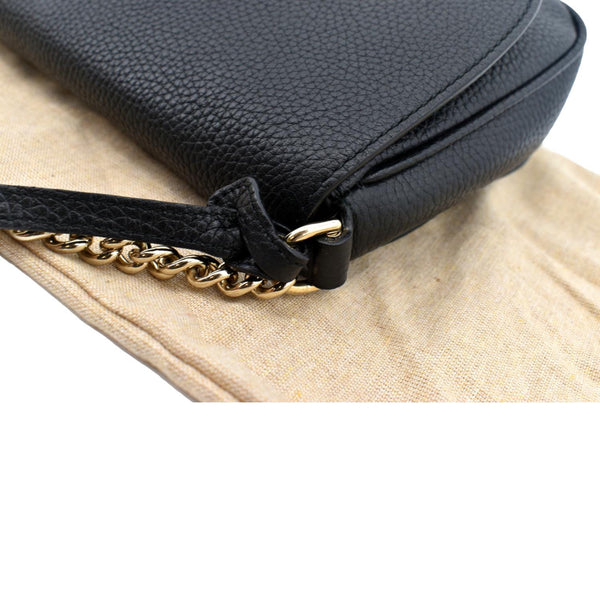 Gucci Soho GG Flap Leather Chain Shoulder Bag - Left Top