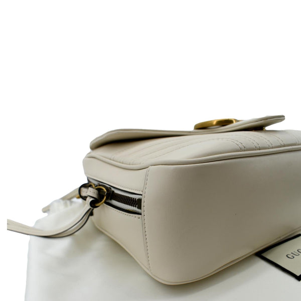 GUCCI Marmont Small Matelasse Leather Top Handle Shoulder Bag White 498100 - Hot Deals