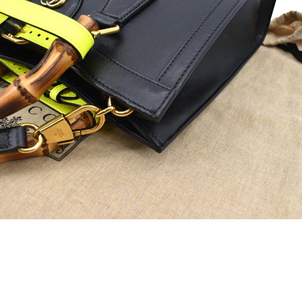 GUCCI Bamboo Diana Small Leather Tote Bag Black 660195