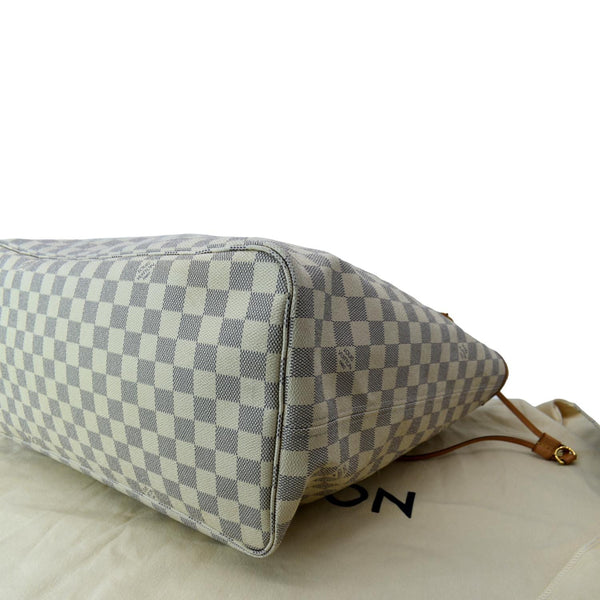 LOUIS VUITTON Neverfull GM Damier Azur Tote Shoulder Bag White