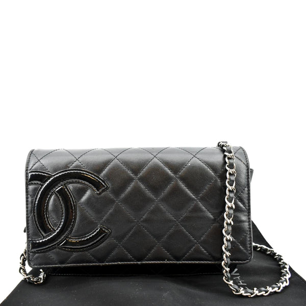 CHANEL Cambon Ligne Quilted Leather WOC Clutch Bag Black- Sold