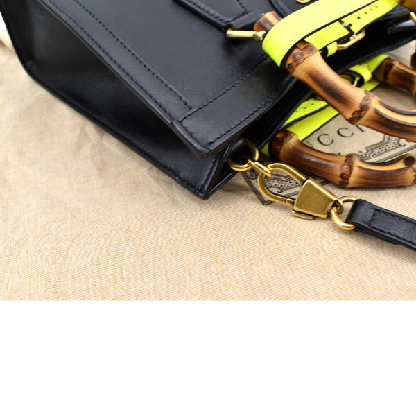 GUCCI Bamboo Diana Small Leather Tote Bag Black 660195