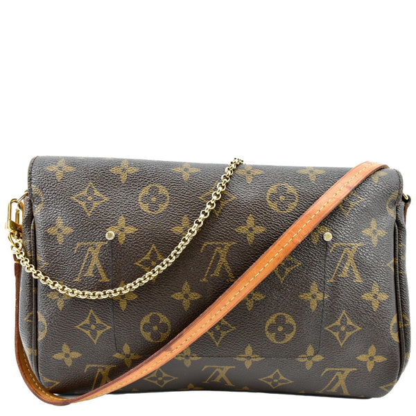 LOUIS VUITTON Favorite MM Monogram Canvas Crossbody Bag Brown