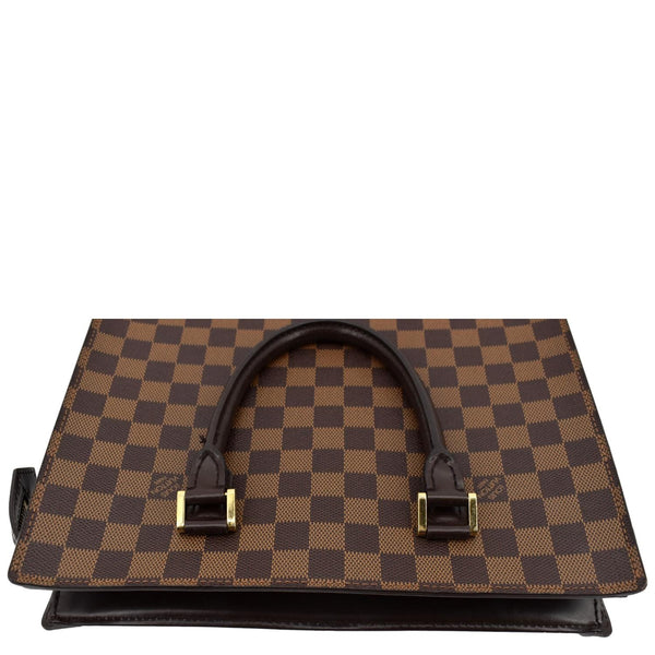 LOUIS VUITTON Sac Plat PM Damier Ebene Tote Bag Brown