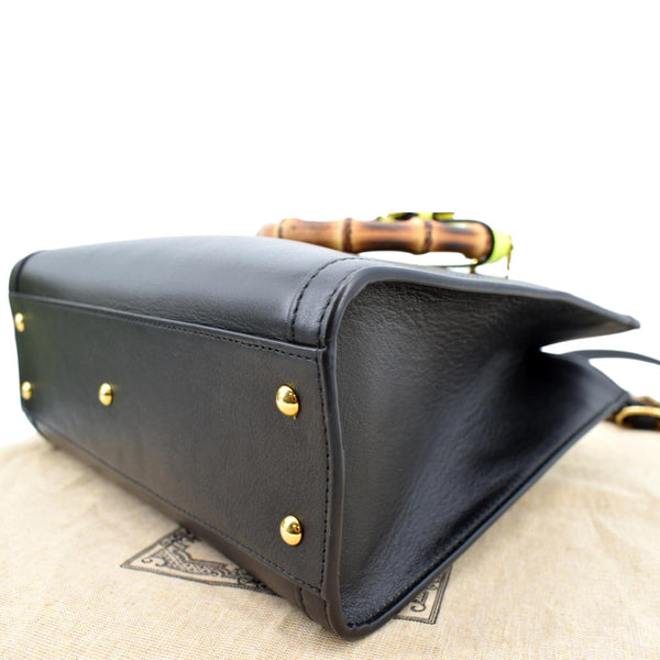 GUCCI Bamboo Diana Small Leather Tote Bag Black 660195