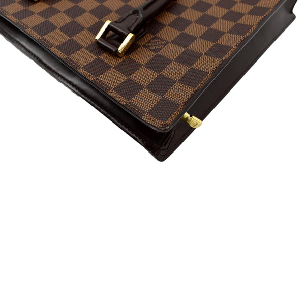 LOUIS VUITTON Sac Plat PM Damier Ebene Tote Bag Brown
