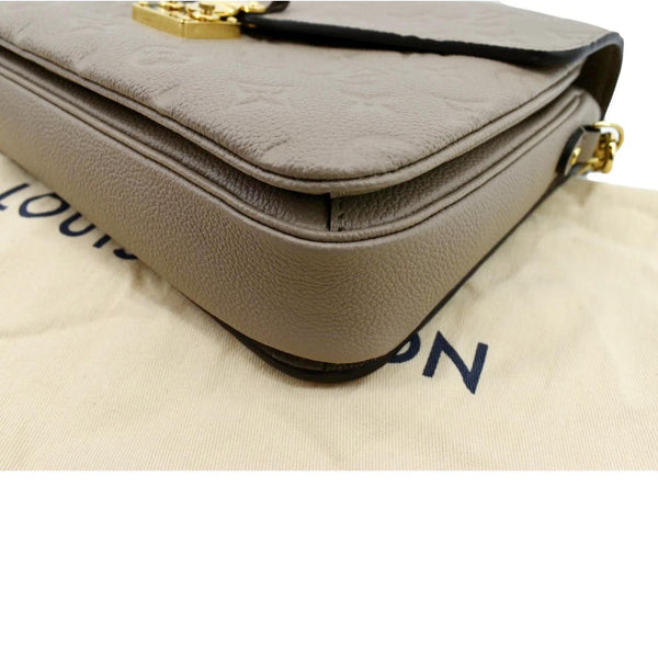 LOUIS VUITTON Metis Pochette Empreinte Leather Crossbody Bag Tourterelle