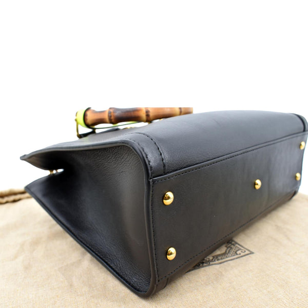 GUCCI Bamboo Diana Small Leather Tote Bag Black 660195