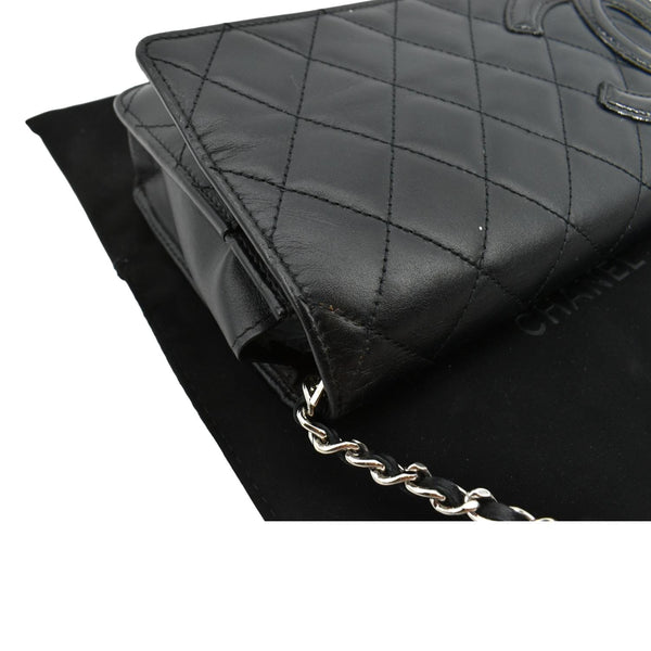CHANEL Cambon Ligne Quilted Leather WOC Clutch Bag Black- Sold