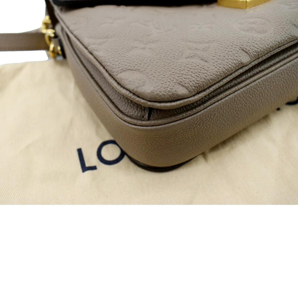 LOUIS VUITTON Metis Pochette Empreinte Leather Crossbody Bag Tourterelle