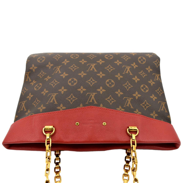 LOUIS VUITTON Pallas Shopper Chain Monogram Canvas Shoulder Bag Brown