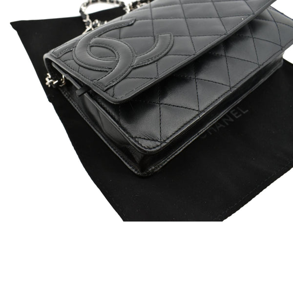 CHANEL Cambon Ligne Quilted Leather WOC Clutch Bag Black- Sold