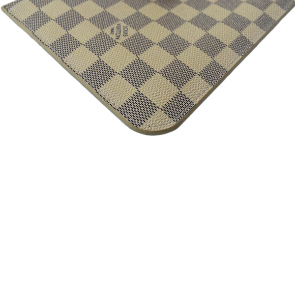 LOUIS VUITTON Neverfull Damier Azur Pochette Wristlet Pouch White