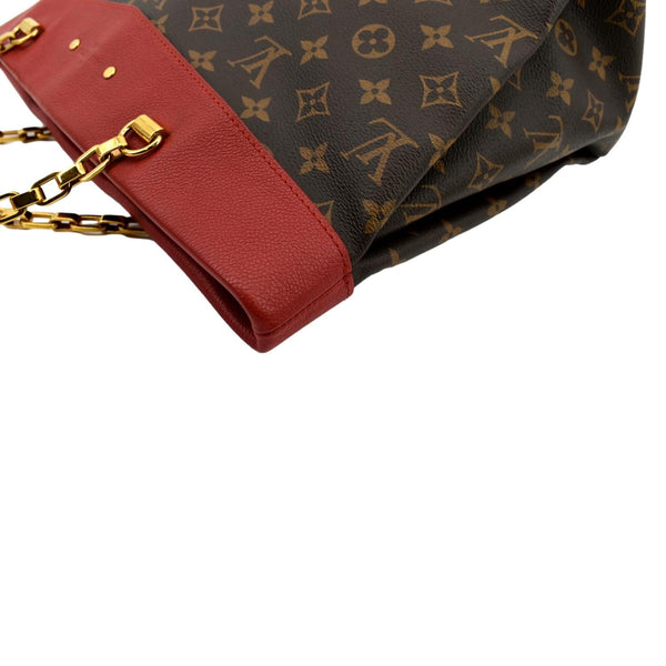 LOUIS VUITTON Pallas Shopper Chain Monogram Canvas Shoulder Bag Brown