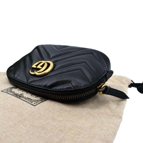 GUCCI GG Marmont Small Matelasse Chevron Leather Cosmetic Case Black 625544