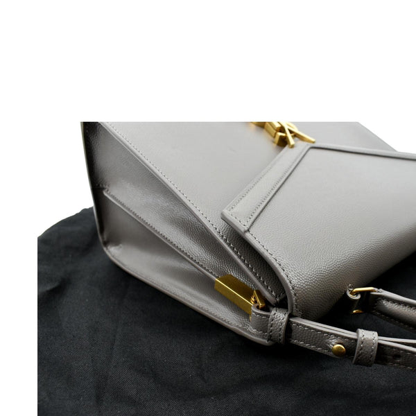 YVES SAINT LAURENT Cassandra Medium Calfskin Leather Shoulder Bag Fog