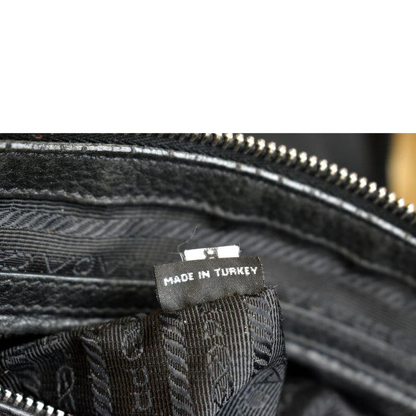 PRADA Vitello Phenix Leather Shoulder Bag Black