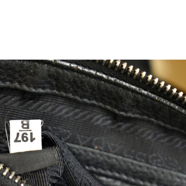 PRADA Vitello Phenix Leather Shoulder Bag Black