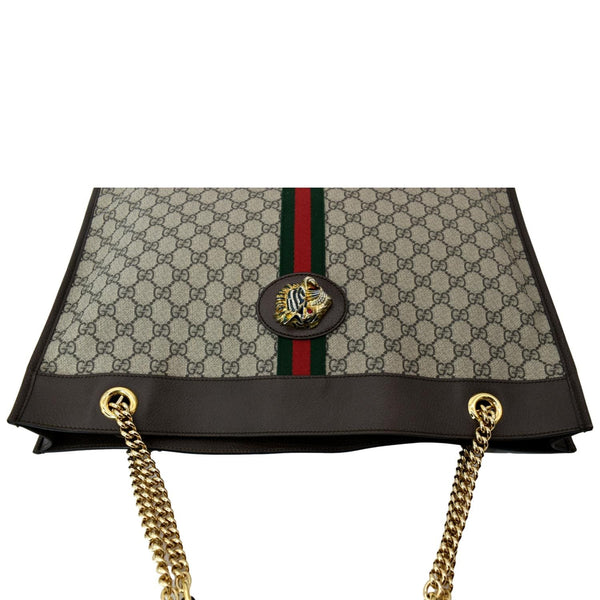 GUCCI Rajah Large Leather Tote Shoulder Bag Beige 537219